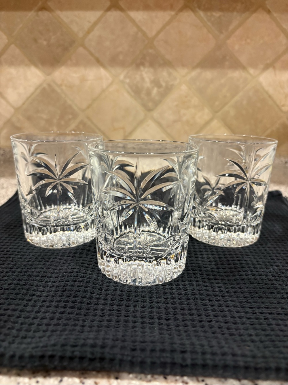 Godinger Palm Double Old Fashioned Glass from the South Beach Collection Set o 3